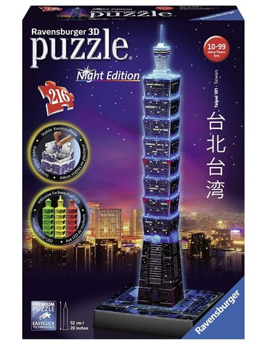 פאזל תלת מימד 234 חלקים עם תאורת LED - מגדל Taipei טאייפי