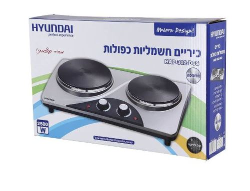 ‏כיריים חשמליות נירוסטה Hyundai HAP-302-D6S יונדאי