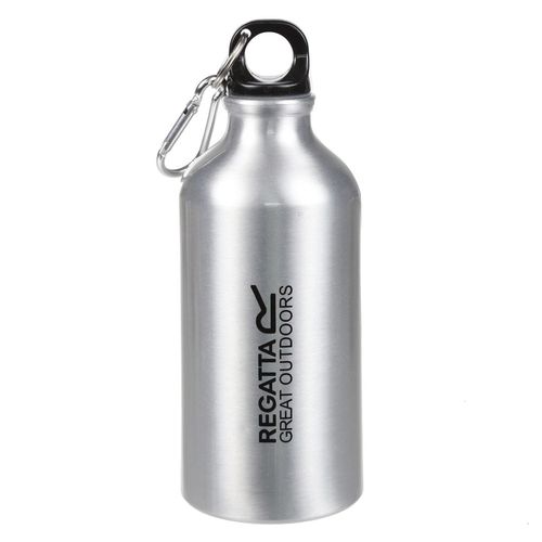 בקבוק שתייה ALU BOTTLE בנפח חצי ליטר עם שאקל מובנה לתליה על תיק - כסוף 