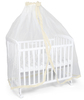 כילה למיטת תינוק / עריסה / לול כולל מתקן תליה - לבן פס קרם