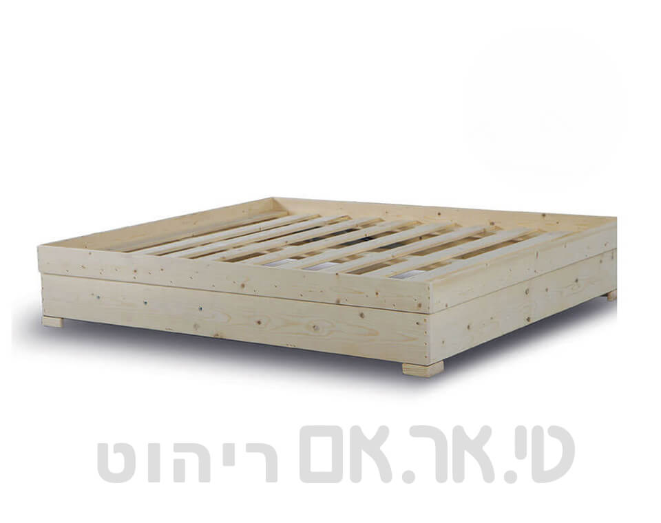מיטה מעץ עם ארגז אחסון