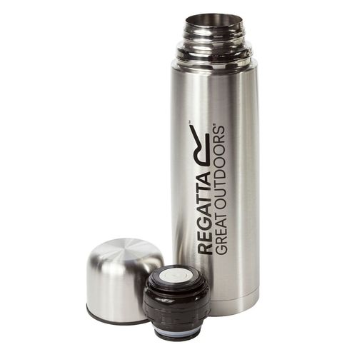 תרמוס VACUUM FLASK דופן כפולה שמירה על קור וחום  1 ליטר- צבע כסוף 