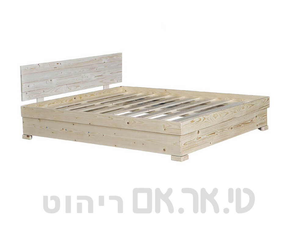 מיטה מעץ עם ראש מיטה