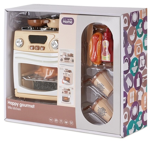 תנור אפייה ובישול לילדים עם אורות וצלילי בישול + 10 אביזרים - מוקה