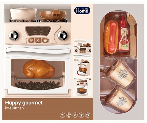 תנור אפייה ובישול לילדים עם אורות וצלילי בישול + 10 אביזרים - מוקה