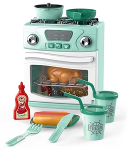 תנור אפייה ובישול לילדים עם אורות וצלילי בישול + 10 אביזרים - ירוק