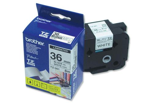 סרט למכשיר Ptouch ברוחב 36mm הדפסה בשחור על רקע לבן TZe261