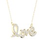 שרשרת ותליון LOVE ויהלומים מזהב 14K