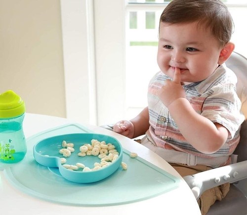 פלייסמנט סיליקון לפעוט (מתאים לכיסא אוכל עם מגש או לשולחן האוכל) - טורקיז