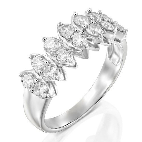 טבעת מלכותית 1.0 CT יהלומים מזהב 14K