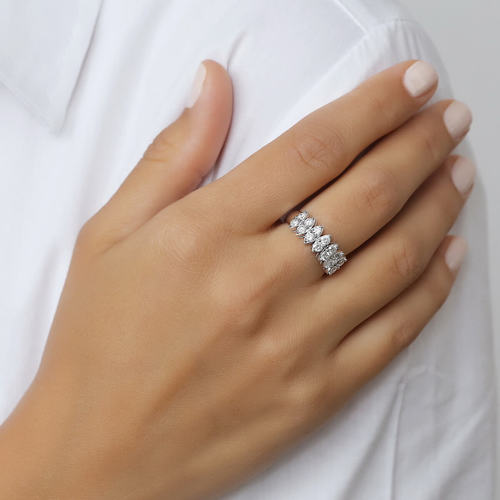 טבעת מלכותית 1.0 CT יהלומים מזהב 14K