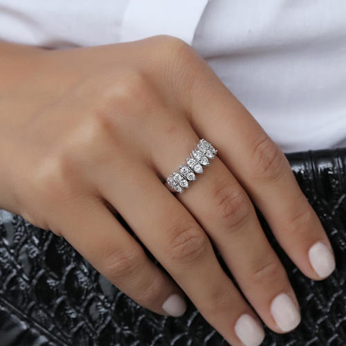 טבעת מלכותית 1.0 CT יהלומים מזהב 14K