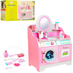 עמדת מכונת כביסה ומייבש מעץ +אביזרים RITCO