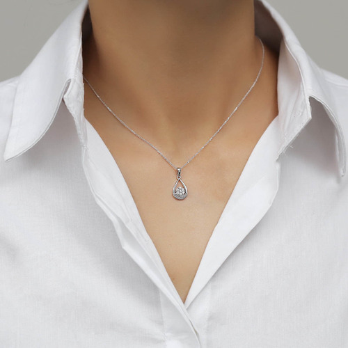 שרשרת ותליון יהלומים מעוצב מזהב 14K