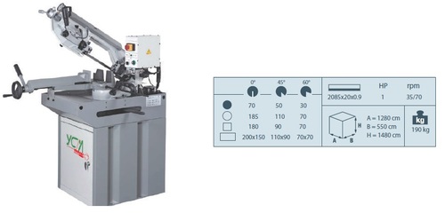 משור סרט YCM350SA חצי אוטומטי