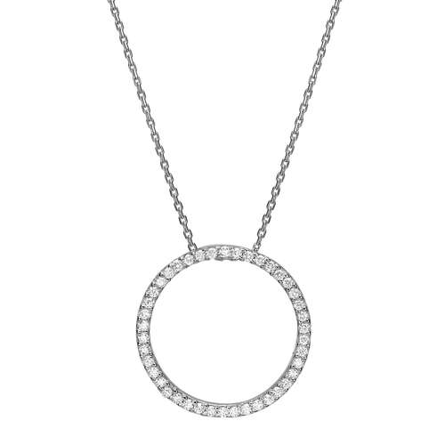 שרשרת ותליון מעגל יהלומים 0.25ct זהב 14K