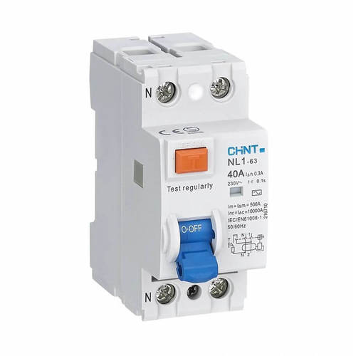 מכשיר נגד התחשמלות פחת חד פאזי 40A צ'ינט CHINT NL1-63 2N 40A 30ma