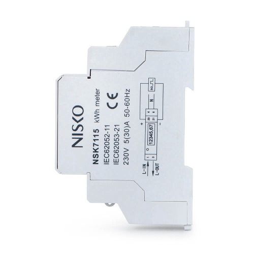 מונה חשמל דיגיטלי ללוח חד פאזי 1 מודול NSK7115-1P ניסקו