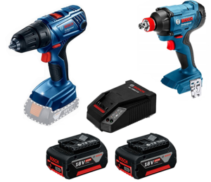 סט 18V אימפקט + מקדחה/מברגה 2 סוללות 4AH