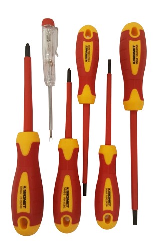 סט מברגים מבודד 5 יח 1000v וטסטר