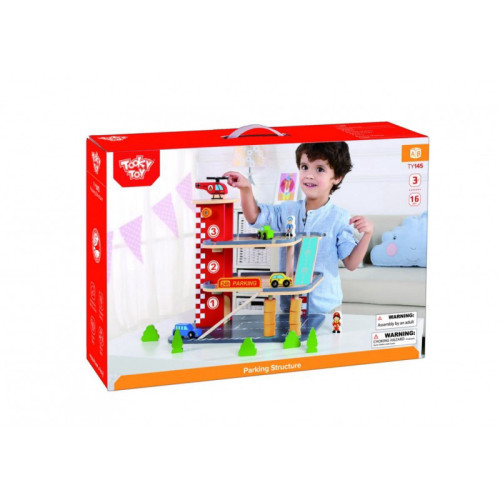 חניון מכוניות מעץ מלא 