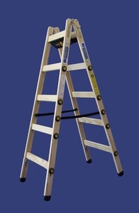 סולם עץ רב מקצועי תוצרת סולמות חגית 2X12