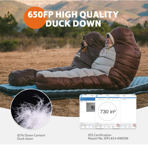 שק שינה פוך לקור מתקפל לקטן NATUREHIKE SNOW PETREL Goose Down