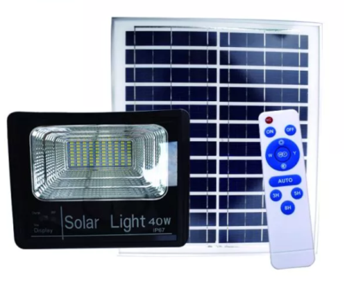 תאורת הצפה סולארית 120W + גלאי אור + שלט