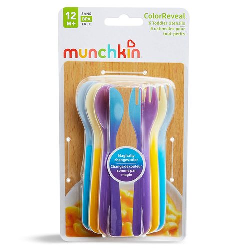 כפיות ומזלגות מחליפות צבע לפעוטות מנצ'קין munchkin