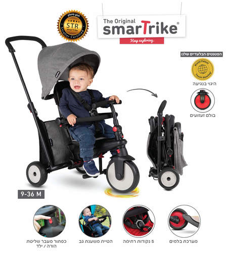 תלת אופן מתקפל אפור מסדרת STR3 02