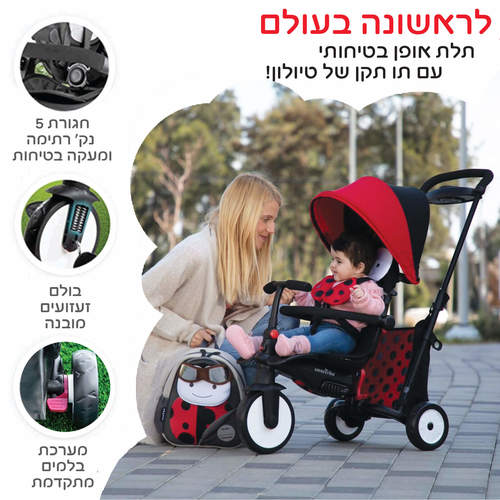 תלת אופן מתקפל אדום מסדרת STR5 06