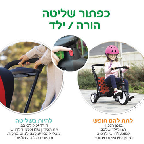 תלת אופן מתקפל אדום מסדרת STR5 07