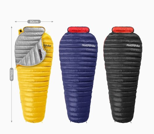 שק שינה פוך אווזים חורפי מתקפל לקטן רק 690 ג' NATUREHIKE CW300 Goose Down