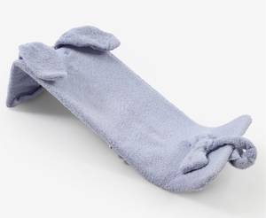אמבטיון לרחצת תינוק + כפפת רחצה 100% כותנה - אפור בהיר
