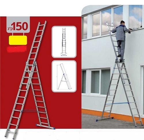 סולם אלומיניום שחיל 10X3 שלבים גובה 6.48 KR-0340 KRAUSS