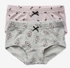 זוג תחתוני בוקסר לבנות 100% כותנה מידה 2-3 - אפור גלידות/ורוד פפיון