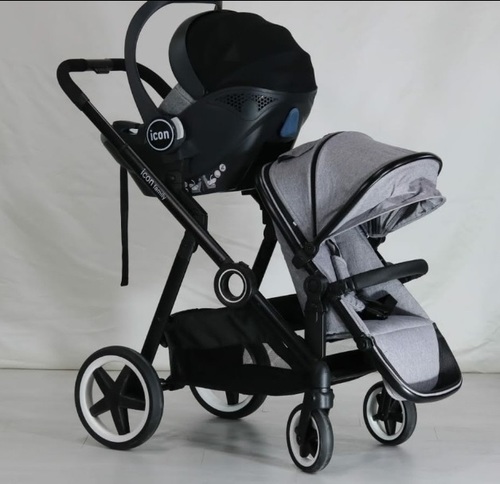 עגלה משולבת iCON FAMILY תאומים אחים אפור בהיר. צפי חזרה אוגוסט