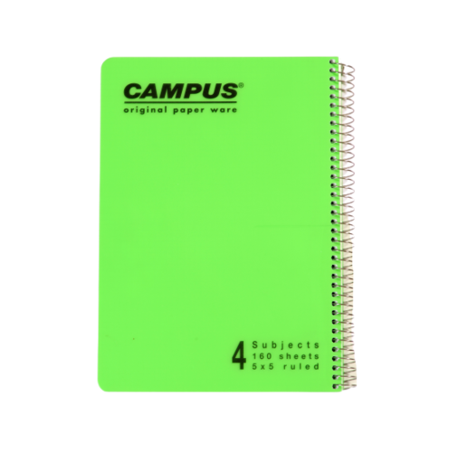 מחברת ספירל  4 נושאים שורה (A4)  CAMPUS PP