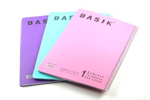 מחברת ספירל A4 פסטל משובץ BASIK-מארז 3 יח' 