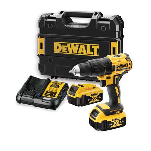 מברגה מקדחה נטענת DEWALT DCD777M2T 18V XR - מברגה ללא פחמים עם 2 סוללות 4 אמפר, מטען וארגז TSTAK