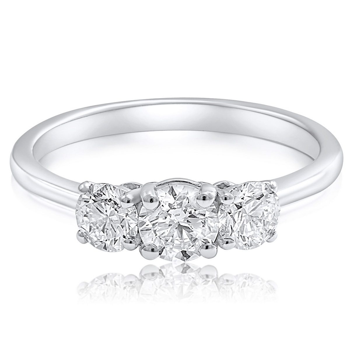 טבעת שלושה יהלומים 1.15ct זהב 14K