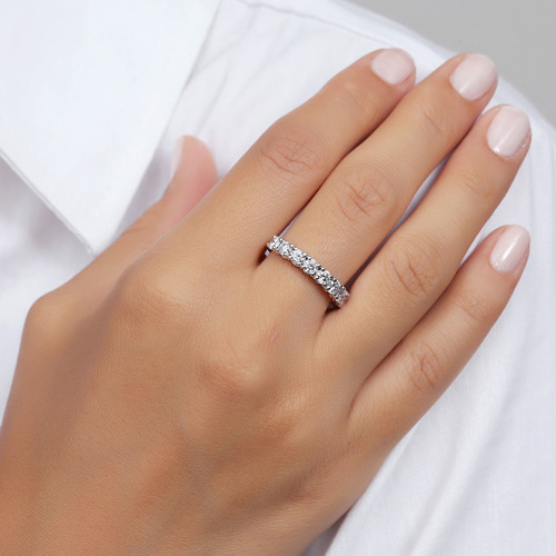 טבעת איטרניטי חצי נישואים יהלומים 0.94ct זהב 14K