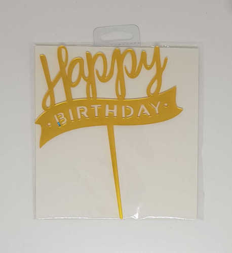 - טופר אקרילי HAPPY BIRTHDAY זהב