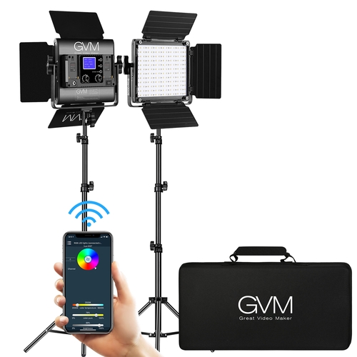 קיט 2 פנסי לד GVM 800D-RGB-2L