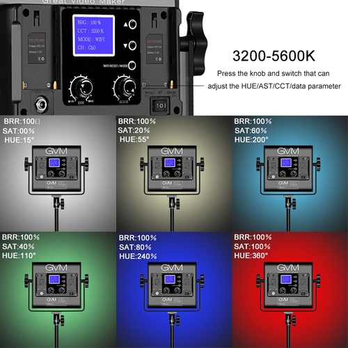 קיט 2 פנסי לד GVM 800D-RGB-2L