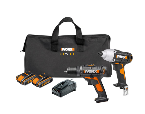 סט אימפקט +מברגה/מקדחה 20V + שתי סוללות 2.0/1.5AH