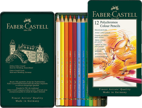 סט 12 עפרונות מקצועיים פוליכרומוס faber castell