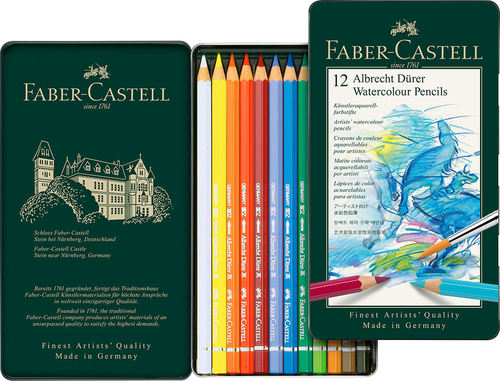 סט 12 עפרונות אקוורל צבעוניים faber castell durer