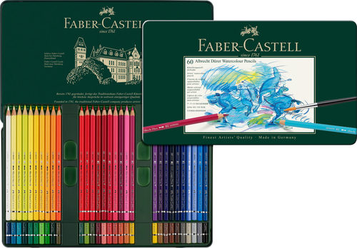 סט 60 עפרונות אקוורל צבעוניים faber castell durer