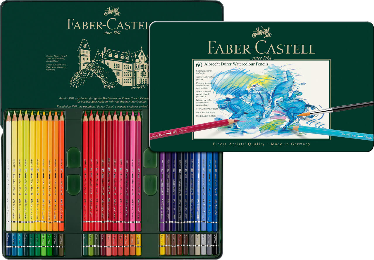 סט 60 עפרונות אקוורל צבעוניים faber castell durer